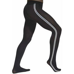 Mens Opaque Tights 60 Denier SPORT Black Stripe